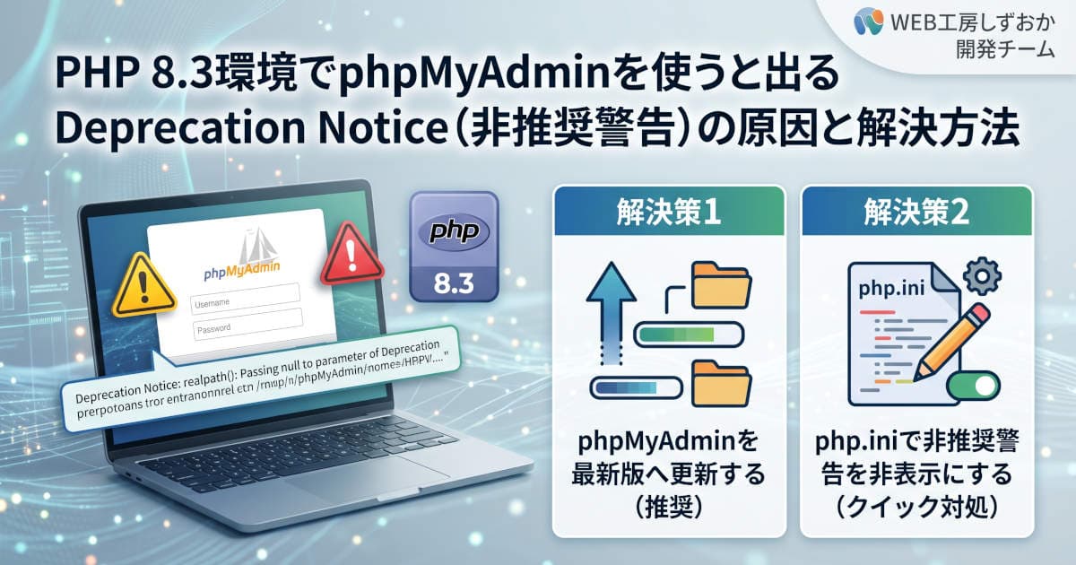 PHP 8.3 phpMyAdmin 警告解決